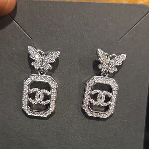 Elegant Silver Butterfly Earrings